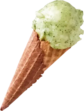 Pistazieneis in der Waffel