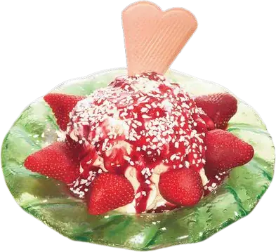 Spaghetti-Eis Erdbeer
