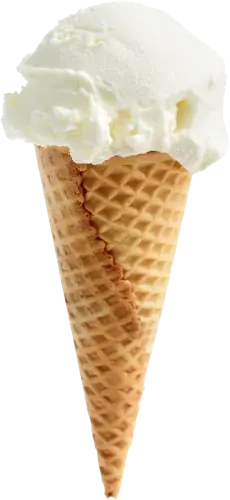 Vanilleeis in der Waffel