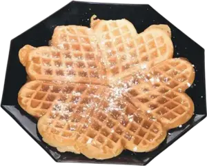 Waffel mit Puderzucker